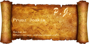 Prusz Joakim névjegykártya